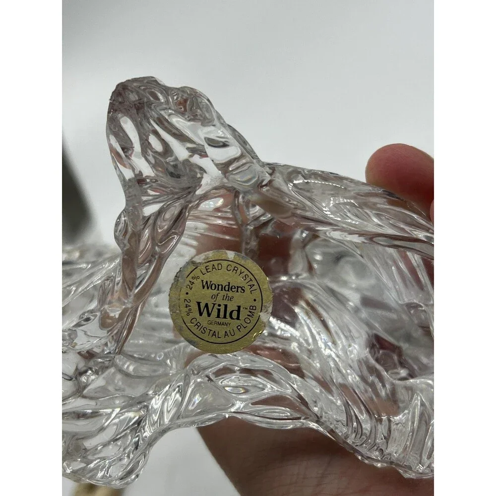 Wonders Of The Wild Crystal Panther Figurine 24% Lead Clear Germany Cat Decor - Picture 7 of 9